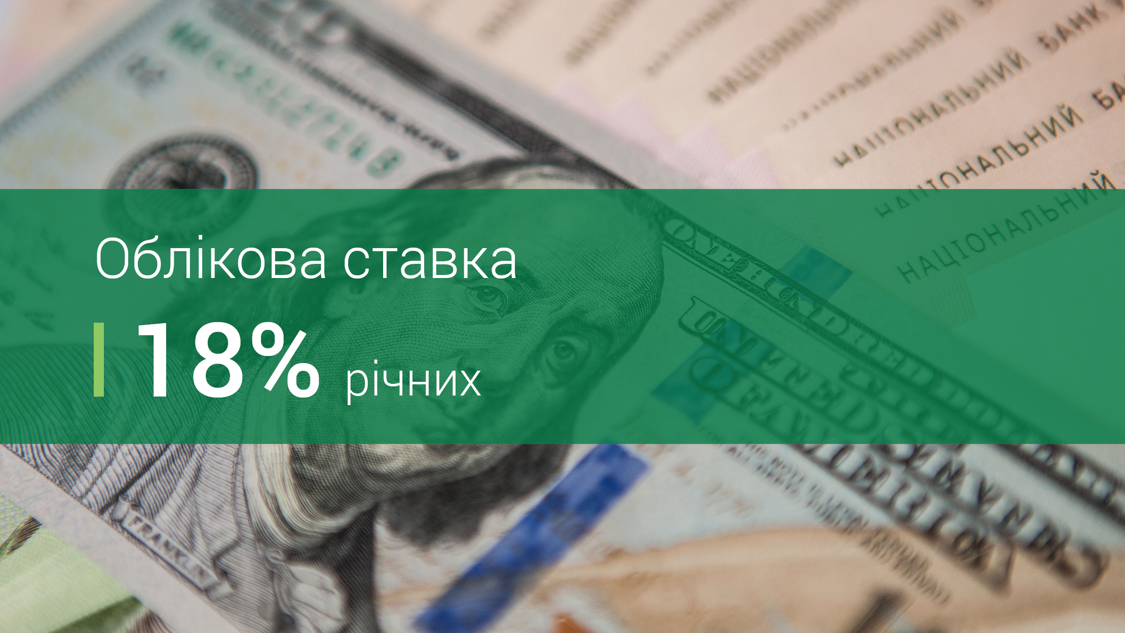 Національний банк підвищив облікову ставку до 18% річних